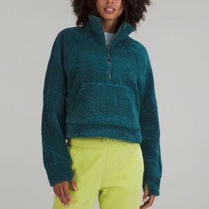 Scuba Oversized Crop Fleece Funnel Neck, Size M/L
